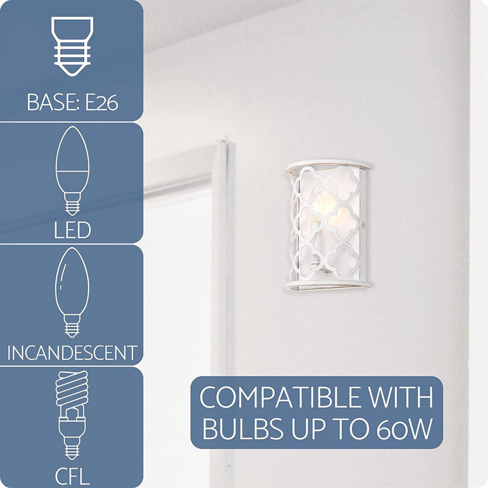 Modern simplicity wall light white frame wall fixture