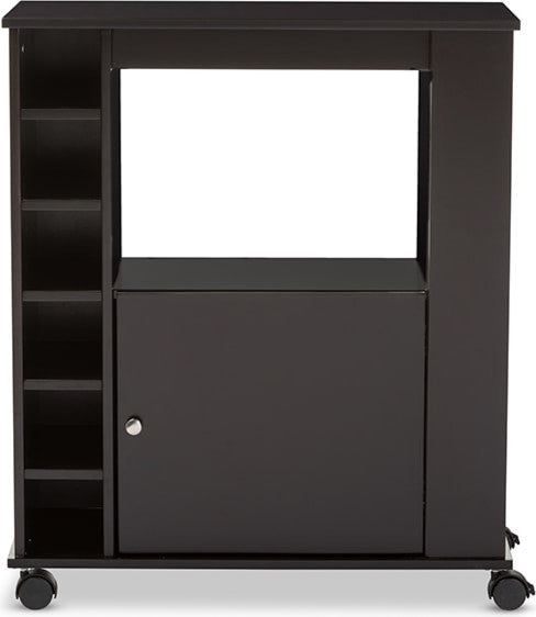 Ontario Dark Brown Wood Modern Dry Bar and Wine Cabinet