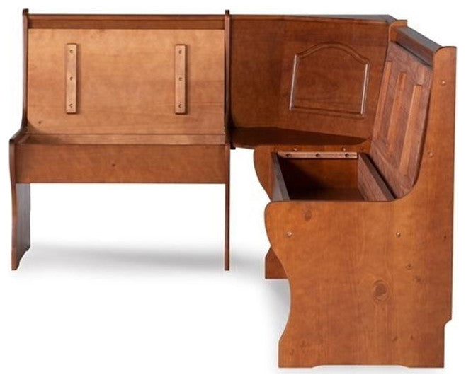 Riverbay Furniture Kitchen Dining Wood Nooker Corner Unit in Walnut