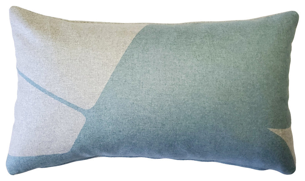 Boketto Paradiso Blue Throw Pillow 12x19, with Polyfill Insert