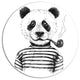 Hipster Pandas Black And White, Animal Disc Metal Wall Art, 23"