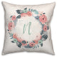 N Monogram Wreath 18x18 Spun Poly Pillow