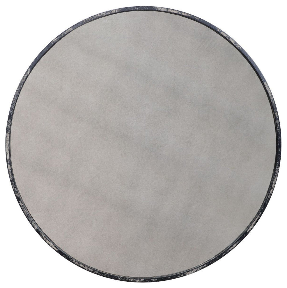 Uttermost Junius Antique White Round Mirror