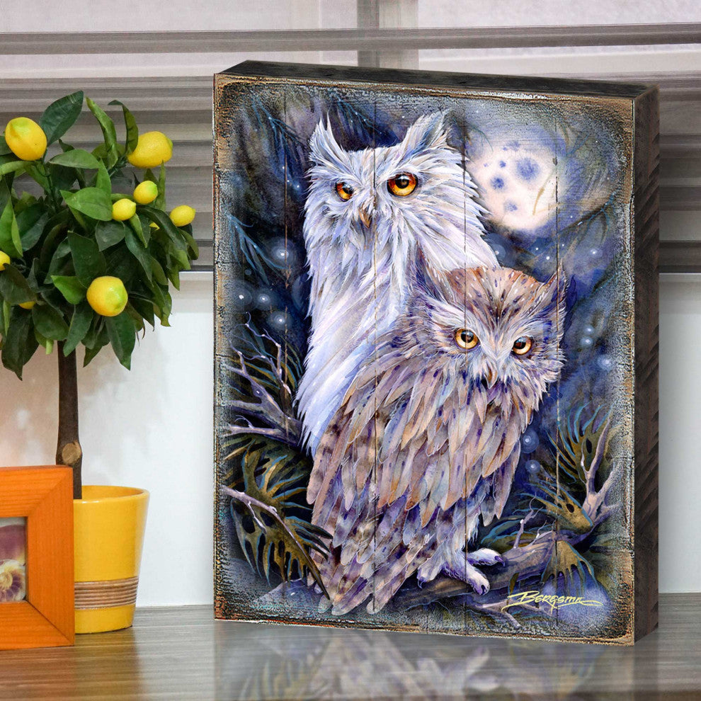 Night Watch Owls Wooden Wall Art, X-Large 36x24