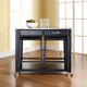 Stainless Steel Top Kitchen Cart, Island With 24" Upholstered Saddle Stools