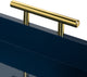 Lipton Hexagon Decorative Tray with Metal Handles, Navy Blue, Gold