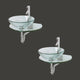 Wall Mount Tempered Glass Vessel Sink Round and Clear with Faucet and Drain