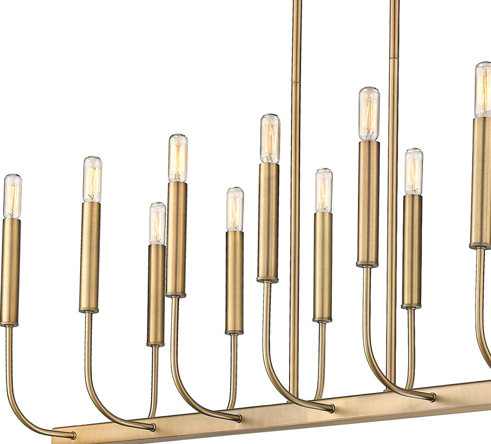 Sophisticated and Modern 14 - Light Aged Brass Large Oval Chandelier