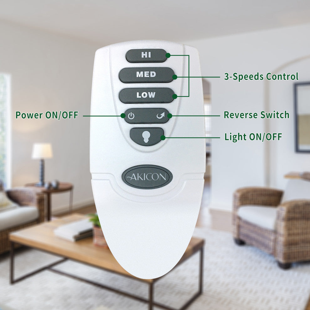 52" Ceiling Fan  Lights and Remote Control, Reversible Blades, Brushed Nickel