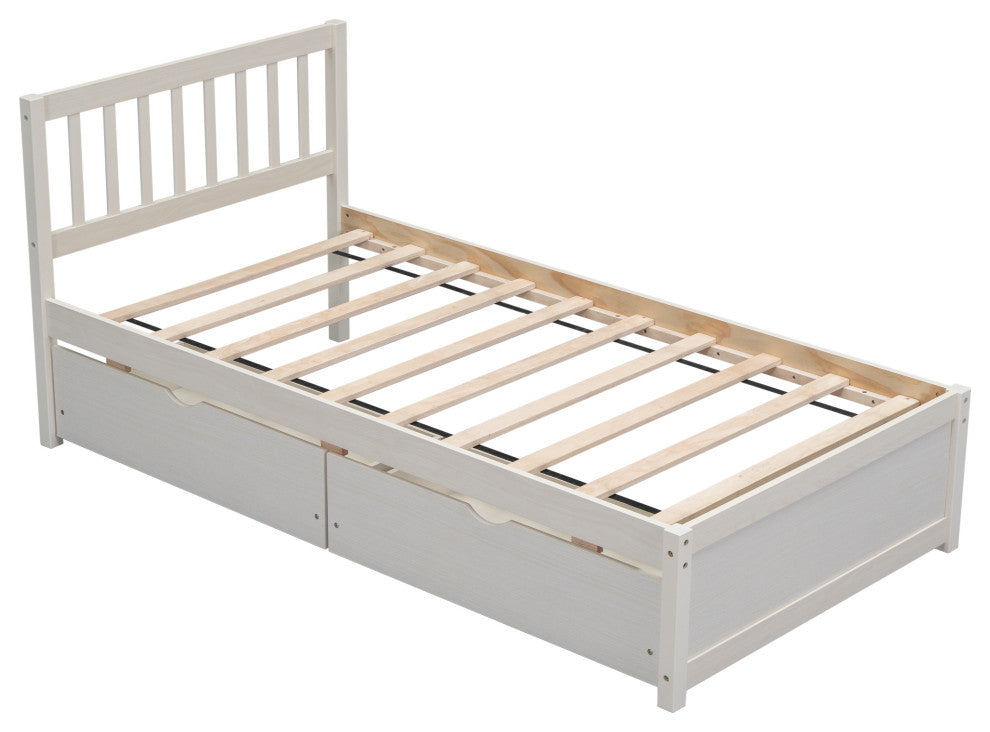 Gewnee Modern Design Wooden Twin Size Platform Bed