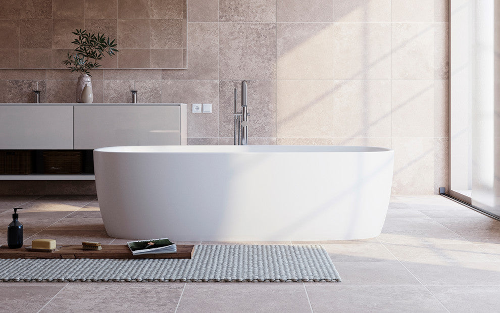 Aquatica Coletta White Freestanding Solid Surface Bathtub
