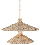 Varaluz 502P09 Hilton Head 9 Light 26"W Pendant - French Gold / Natural