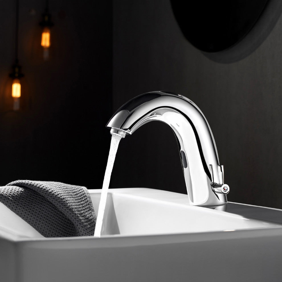 Jumilla Automatic Sensor Touchless Bathroom Faucet, Polished Chrome