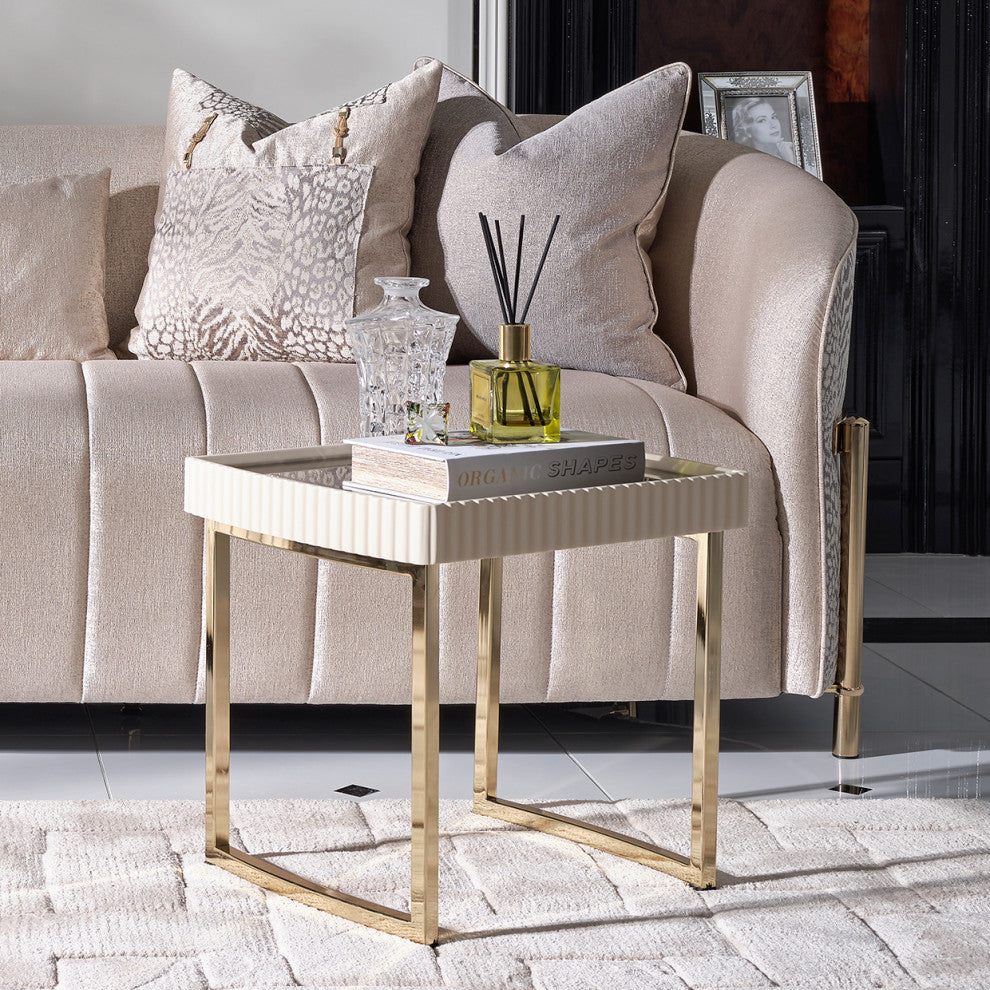 Lisbon Side Table, Silken Matte Cream