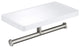 Deco Bathroom Toilet Paper Holder Double Roll With Shelf, Brushed Nickel