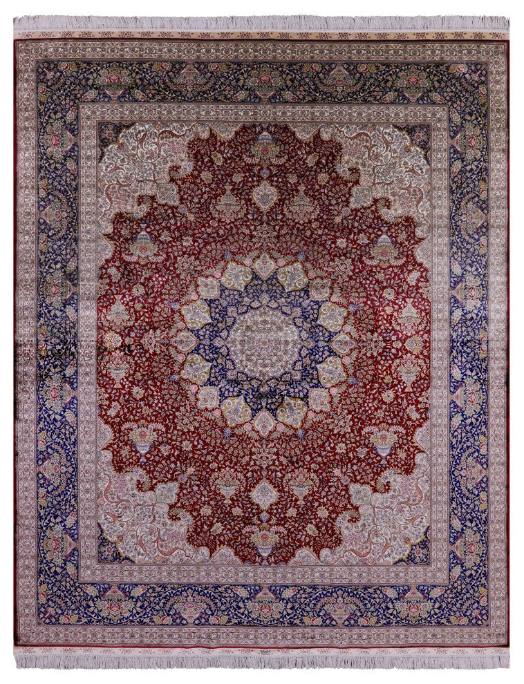 High End Persian 100% Silk Hand Knotted Rug 8' 0" X 10' 0'' Q4794