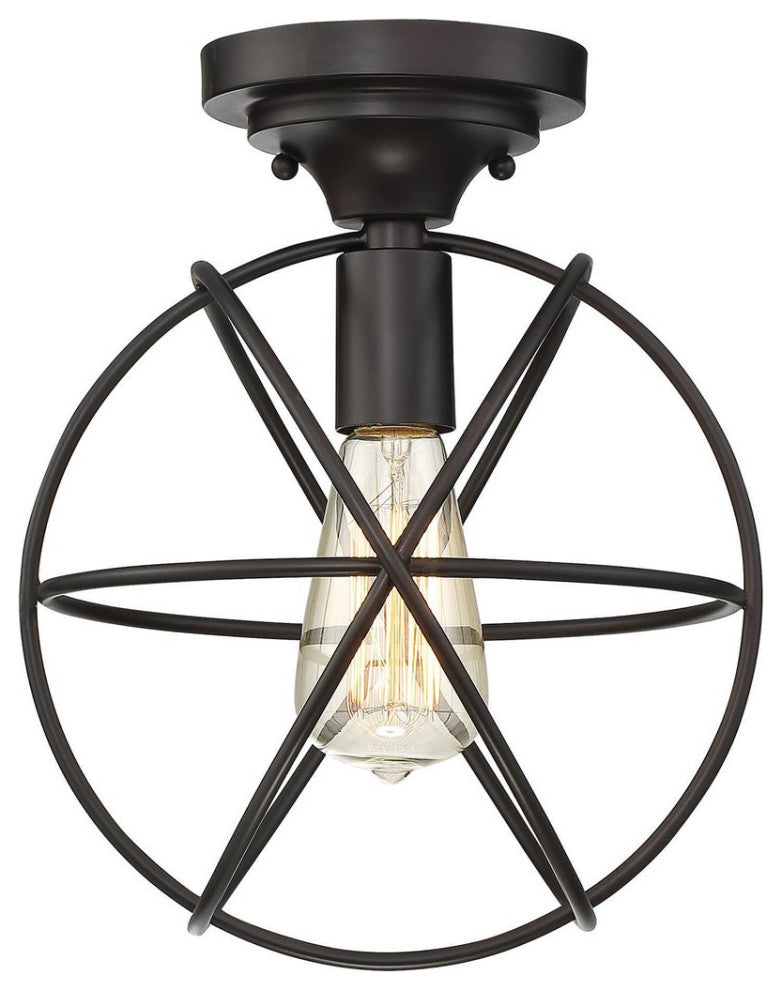 Savoy House Meridian 1 Light Flush Mount Oil Rubbed Bronze