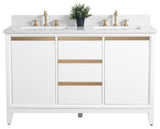 Vanity Art Bathroom Vanity With Sink, White, 54" Double