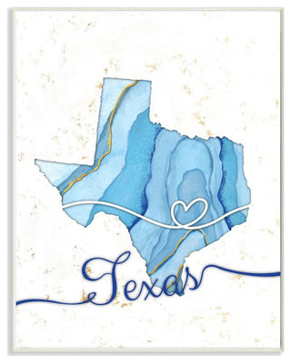 Stupell Industries Texas Agate Blue US State Design, 13 x 19