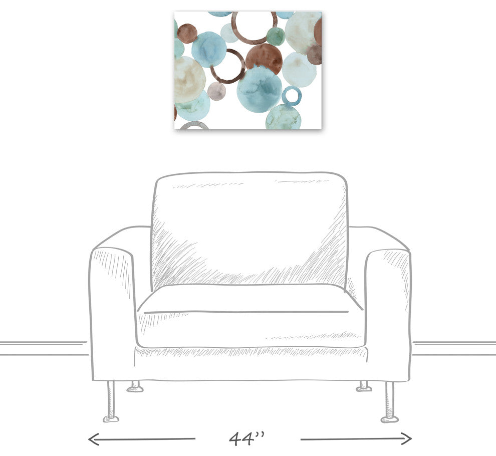 Abstract Watercolor Circles 16x20 Canvas Wall Art