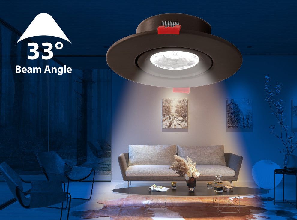 4-inch Oil-Rubbed Bronze Canless Adjustable Gimbal 3000K LED Recessed Downlight