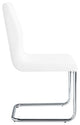 Acme Palton Side Chair Set of 2 White PU and Chrome Finish
