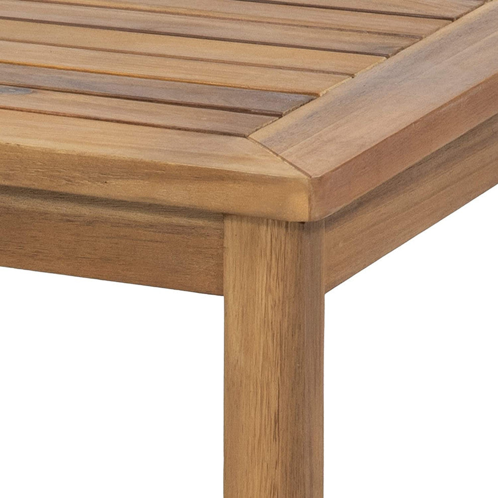 Acacia Wood 4-Piece Patio Set with Cushioned Seating and Matching Coffee Table