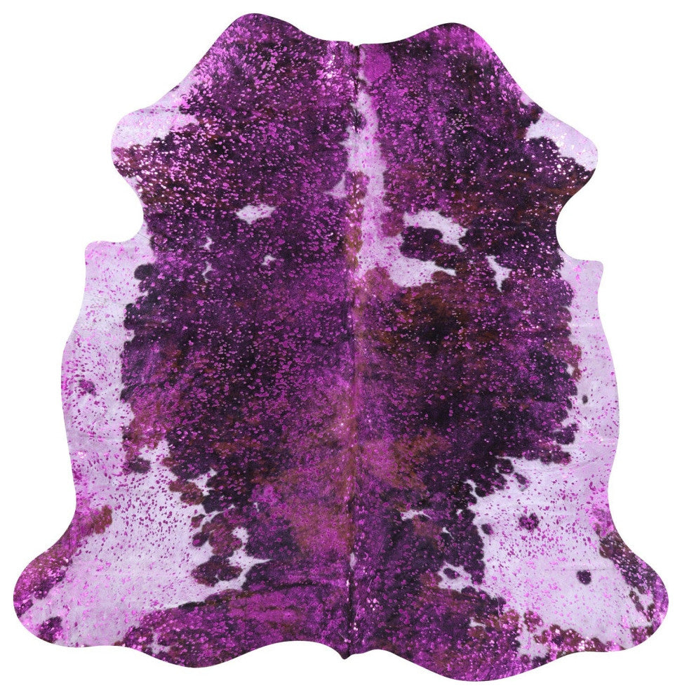 Pink Metallic Cowhide Rug 6' 4" X 6' 5" C2101