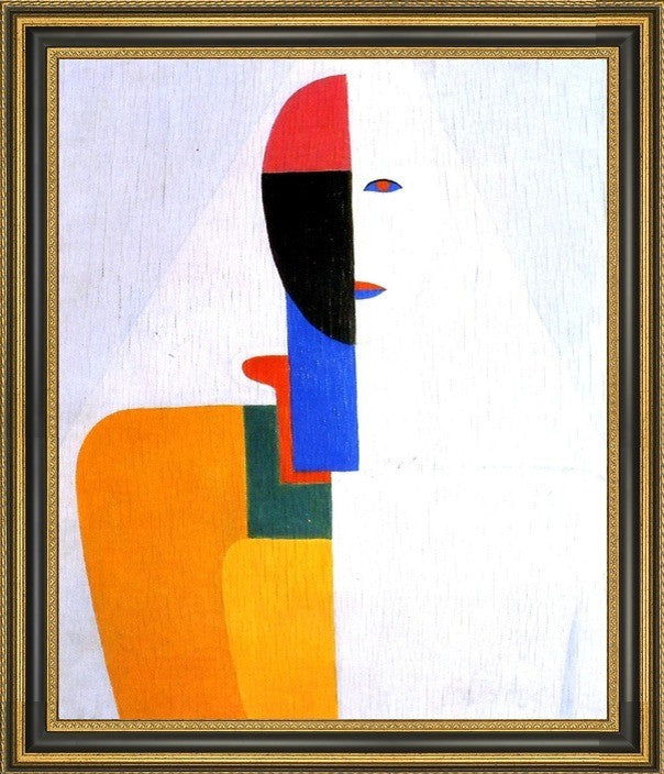 Kazimir Malevich Female Half Figure - 20" x 25" Framed Premium Canvas Print