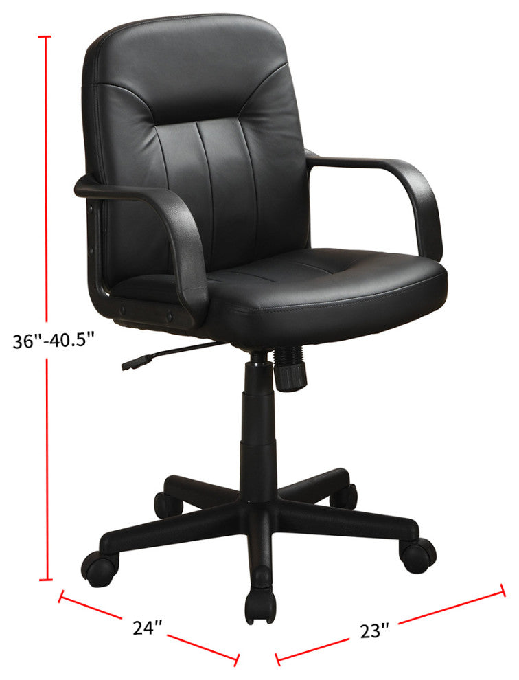 Adjustable Height Office Chair, Black