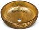 16in Abstact Design Gold Textured Oriental Porcelain Basin