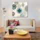 "Decorative Blue Ornaments II" by Ellie Roberts, Canvas Print, 37"x37"