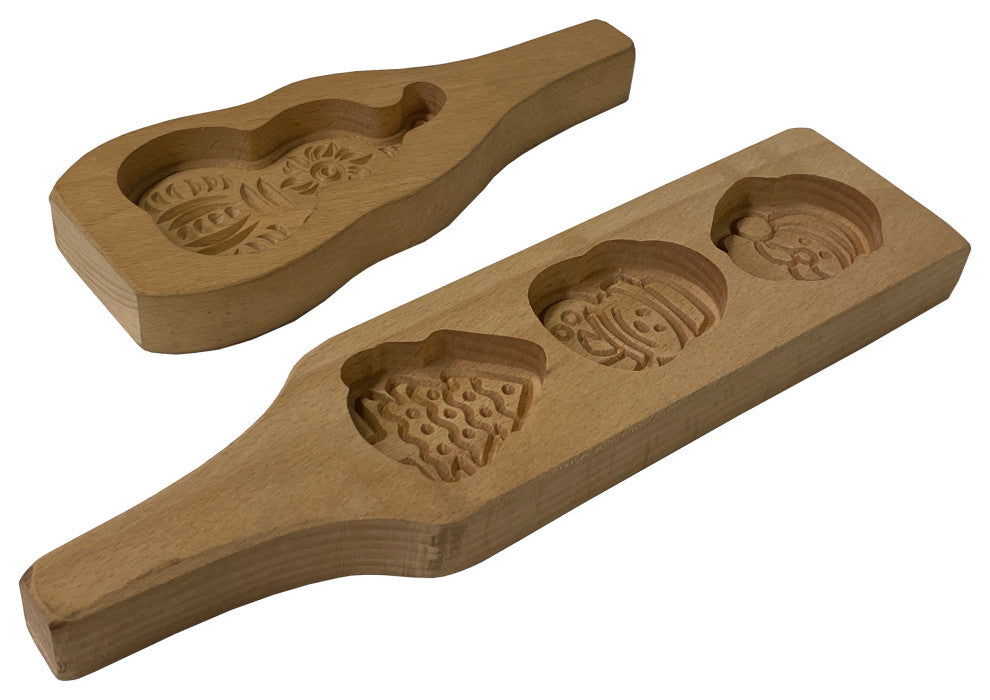 2 Pieces, Wood Santa Tree Gourd Pattern Cake Soap Mold Board Hws2441