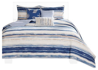Madison Park Printed Quilted 6-Piece Coverlet Set, Full/Queen