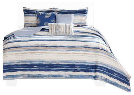 Madison Park Printed Quilted 6-Piece Coverlet Set, Full/Queen