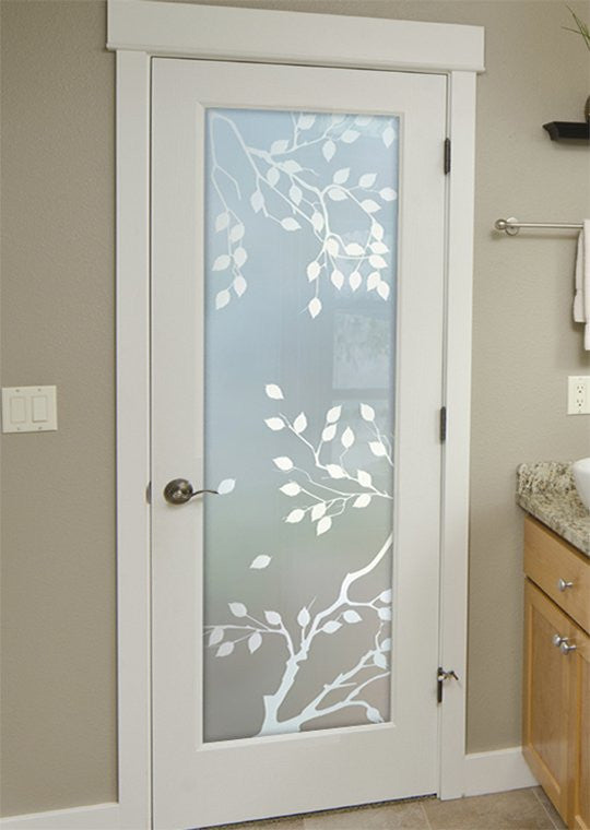 Interior Doors - Cherry Tree Frosted Glass Design - 28" x 80" - CUSTOMIZE...