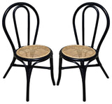 Gewnee black Rattan Dining Chair Set of 2