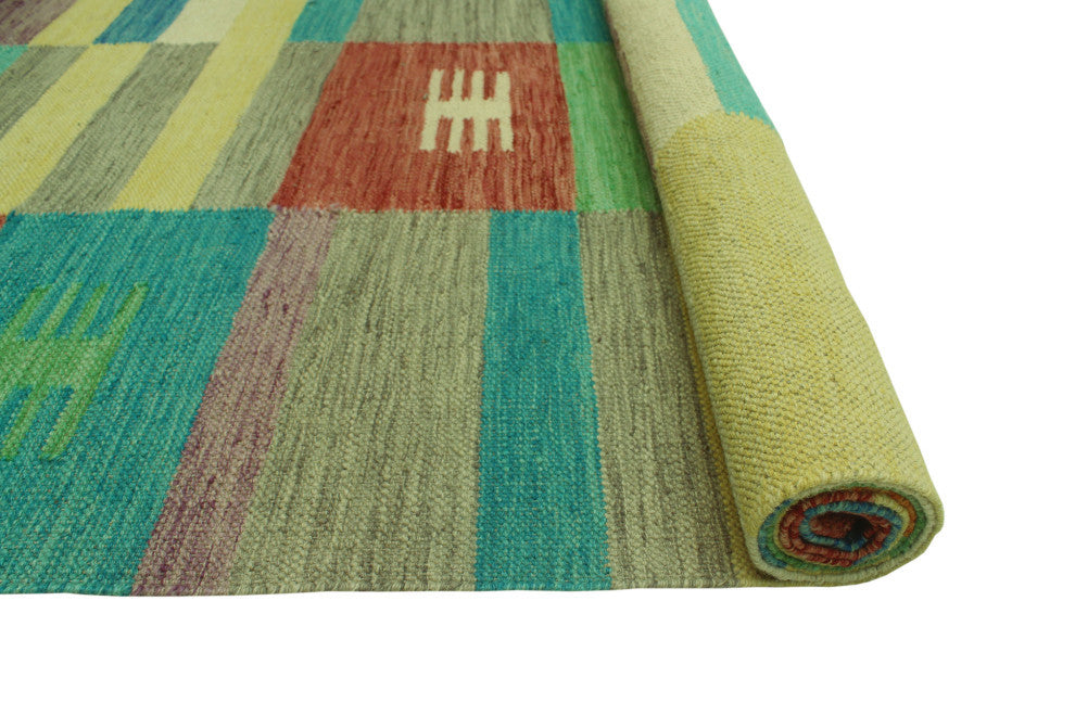Winchester Kilim Siobhan Rust/Blue Rug, 6'6x9'8