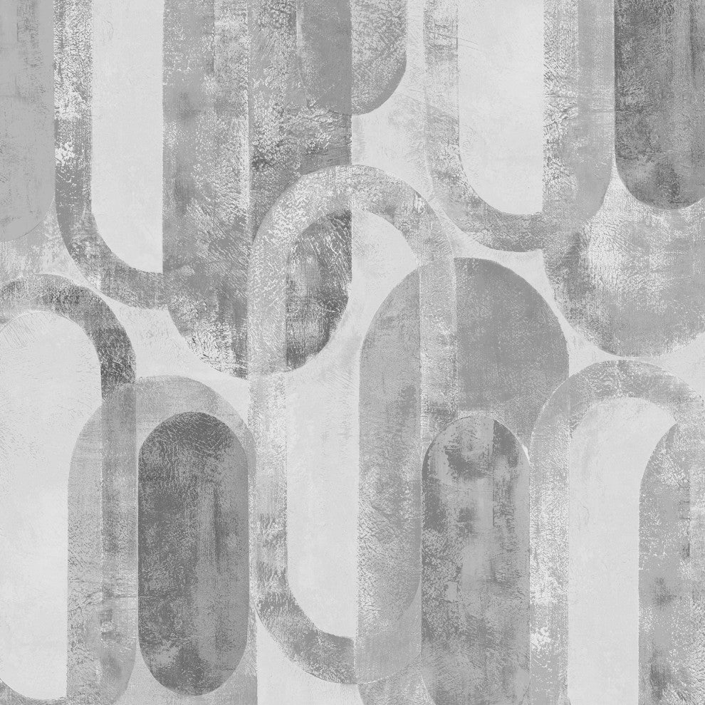 Sublime Oval Shapes Wallpaper, Grey