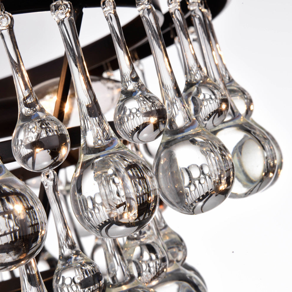 Arosa 9-Light Black Semi Flush Mount