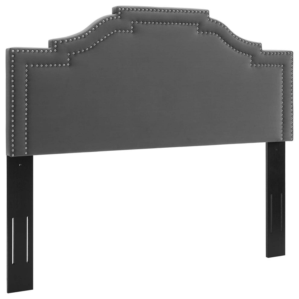 Lucia King/California King Performance Velvet Headboard-Charcoal