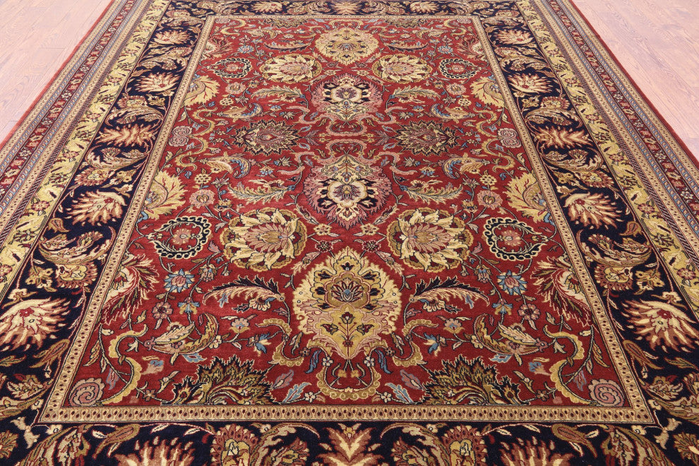 8' 9" X 12' 0" Hand-Knotted Persian Tabriz Wool Rug Q8851