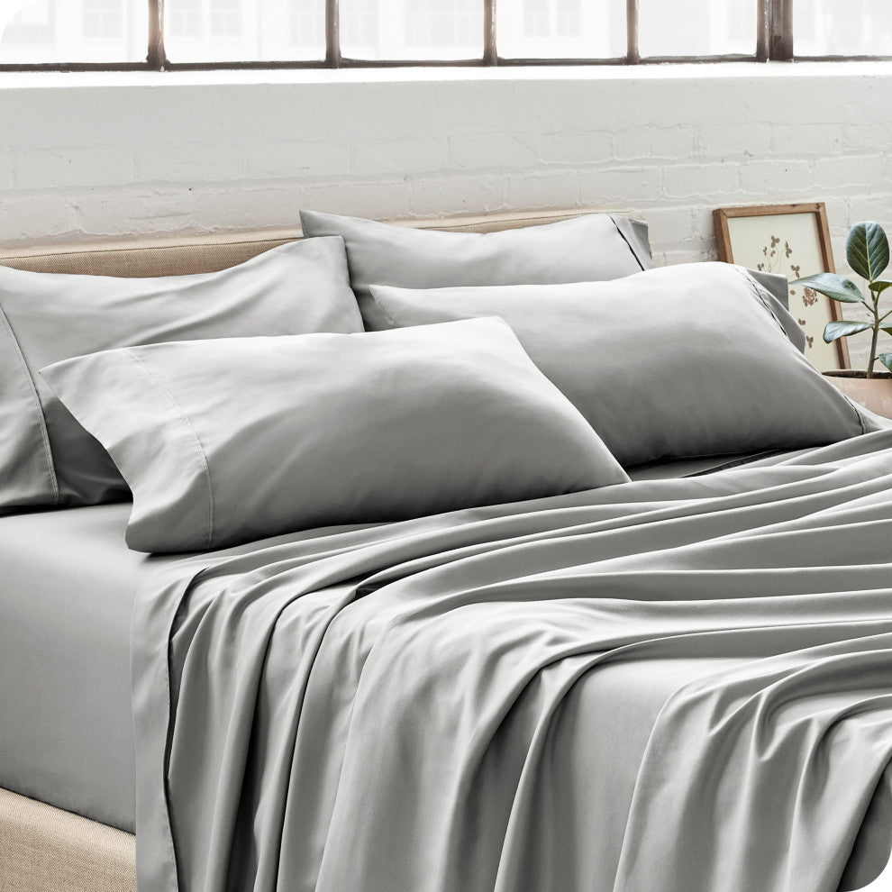 Bare Home Microfiber Pillowcases - Multi-Pack, Light Gray, Standard, Set of 4