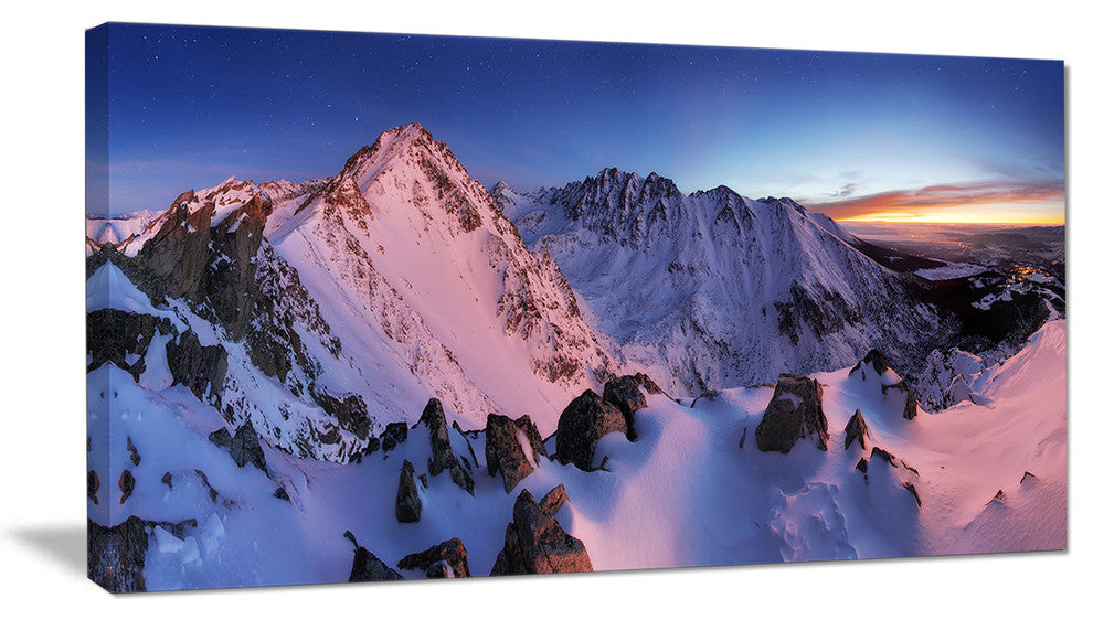 "Slovakia Tatras Winter Mountains" Landscape Wall Art, 32"x16"