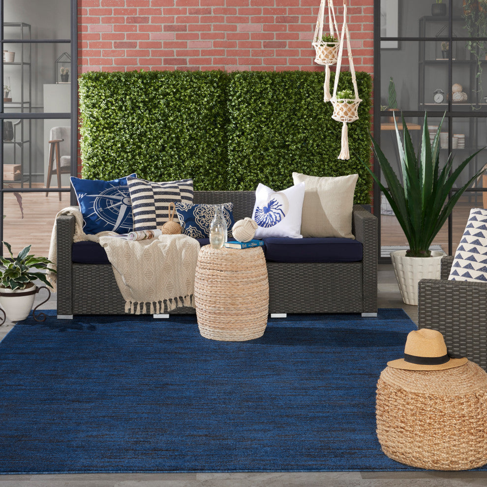 Nourison Essentials 10' x 14' Midnight Blue Outdoor Area Rug