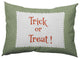 Halloween Trick or Treat Ticking Accent Pillow, Scallion, 14"x20"