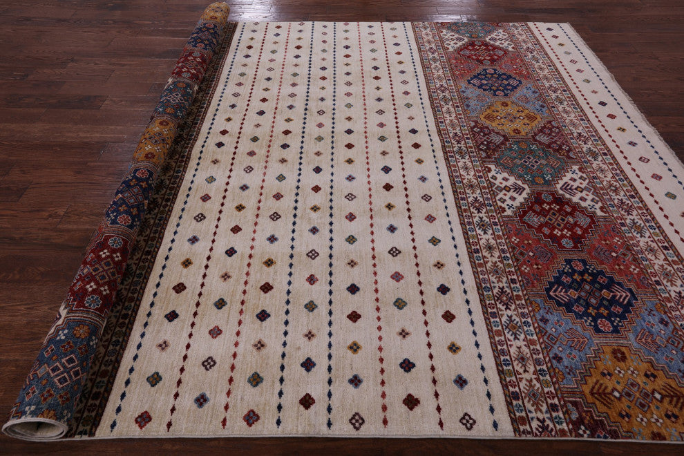 Handmade Khorjin Super Kazak Wool Rug 8' 1" X 9' 7" Q5242