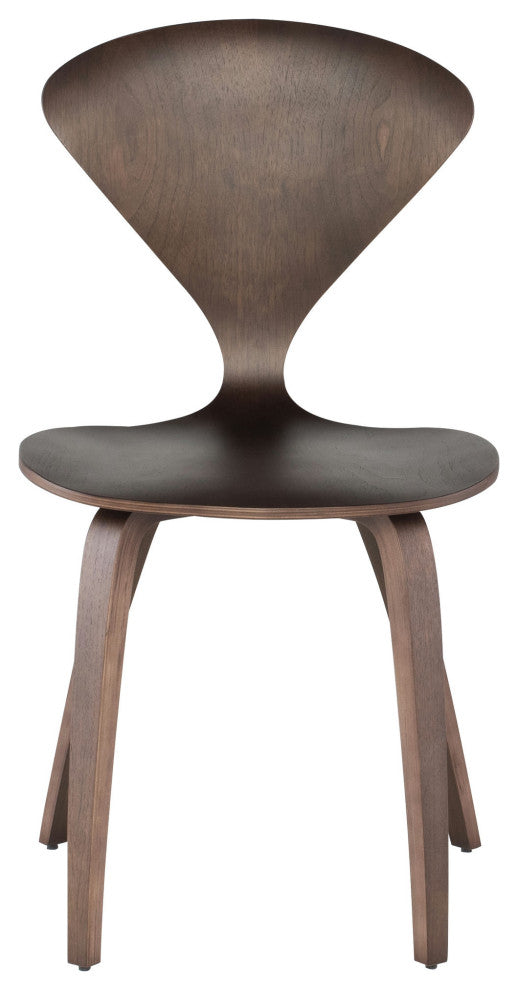 Satine Dining Chair, Molded Plywood Side Chair, Dark Walnut