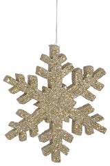 Vickerman 36" White Outdoor Glitter Snowflake, Champagne