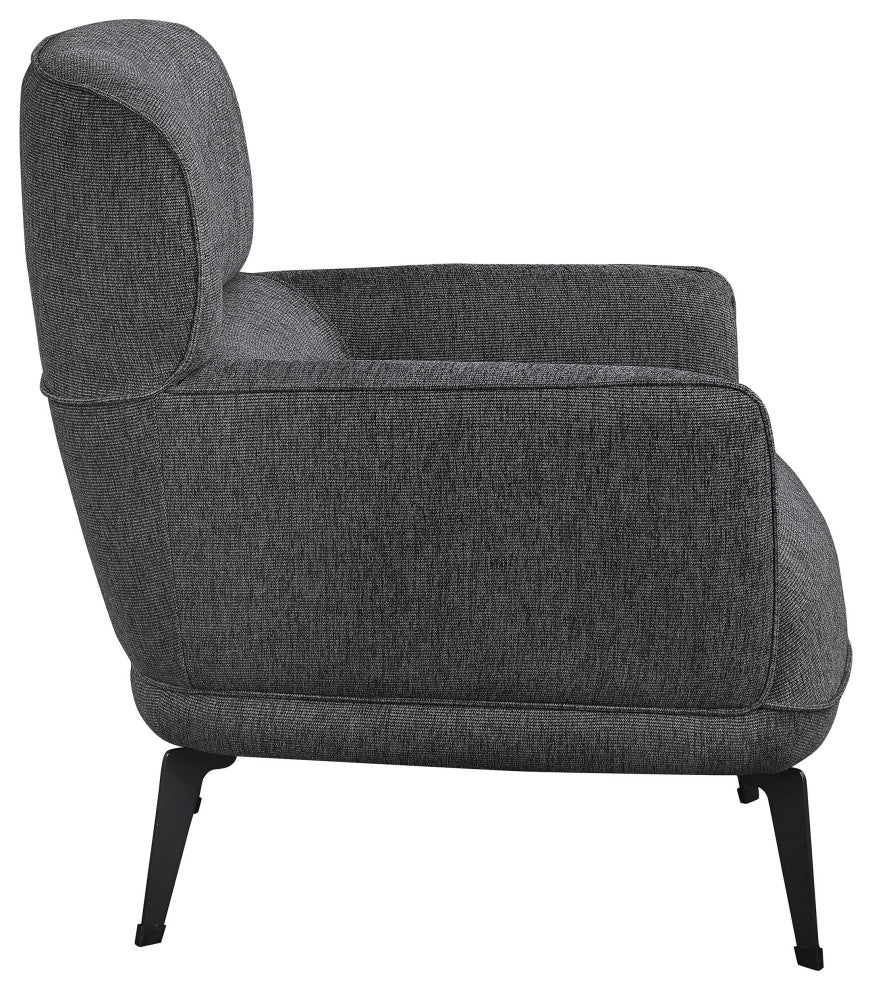 Andrea Upholstered Crecent Arm Accent Chair Grey